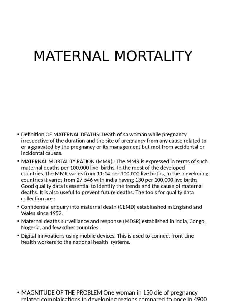 Understanding Maternal Mortality Rates | PDF | Maternal Death | Pregnancy