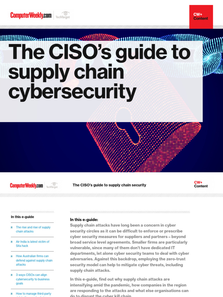 The Ciso S Guide To Supply Chain Security Pdf Security Computer