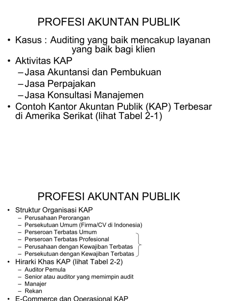 Sejarah Kantor Akuntan Publik Di Indonesia