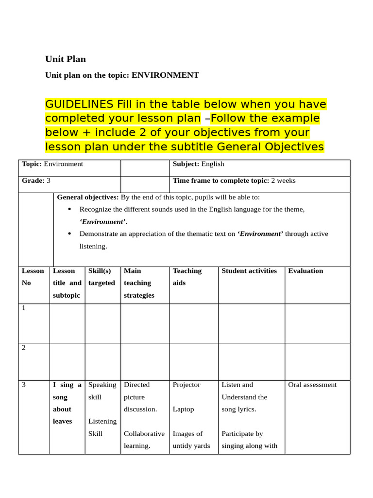 Guideline for English | PDF | Lesson Plan | Teachers