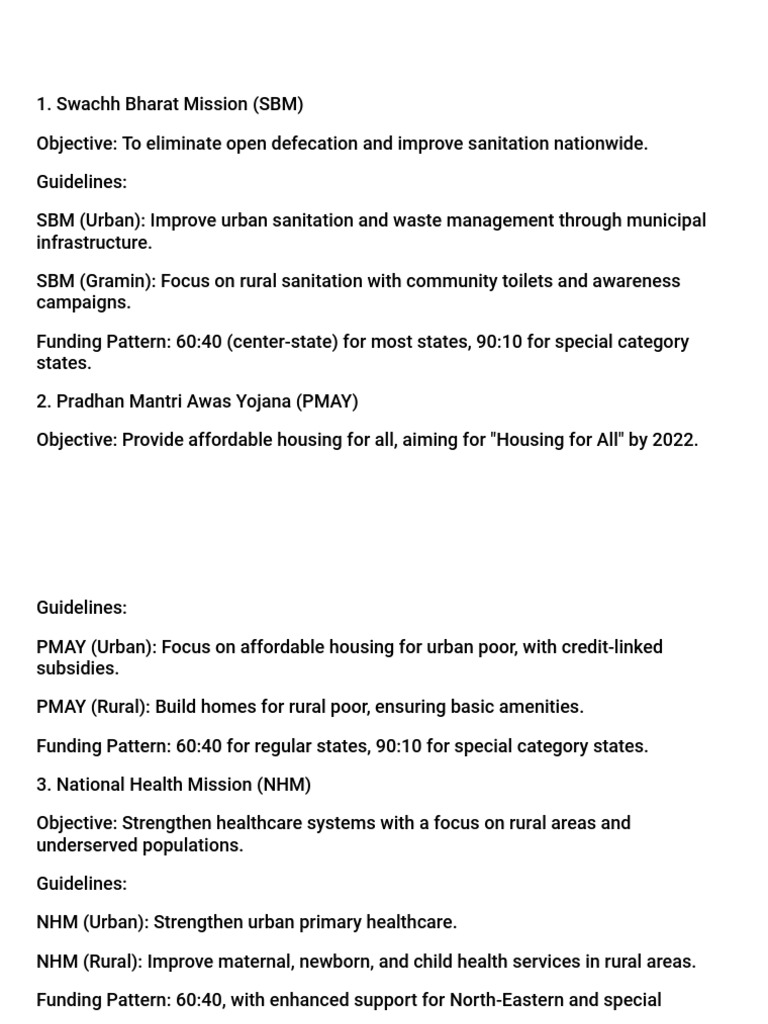 India's Development Schemes Overview | PDF