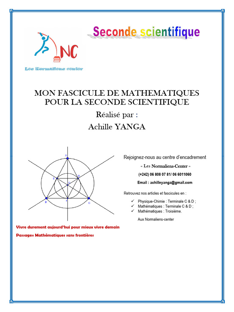 Fascicule de Maths Seconde S | PDF | Division | Équations