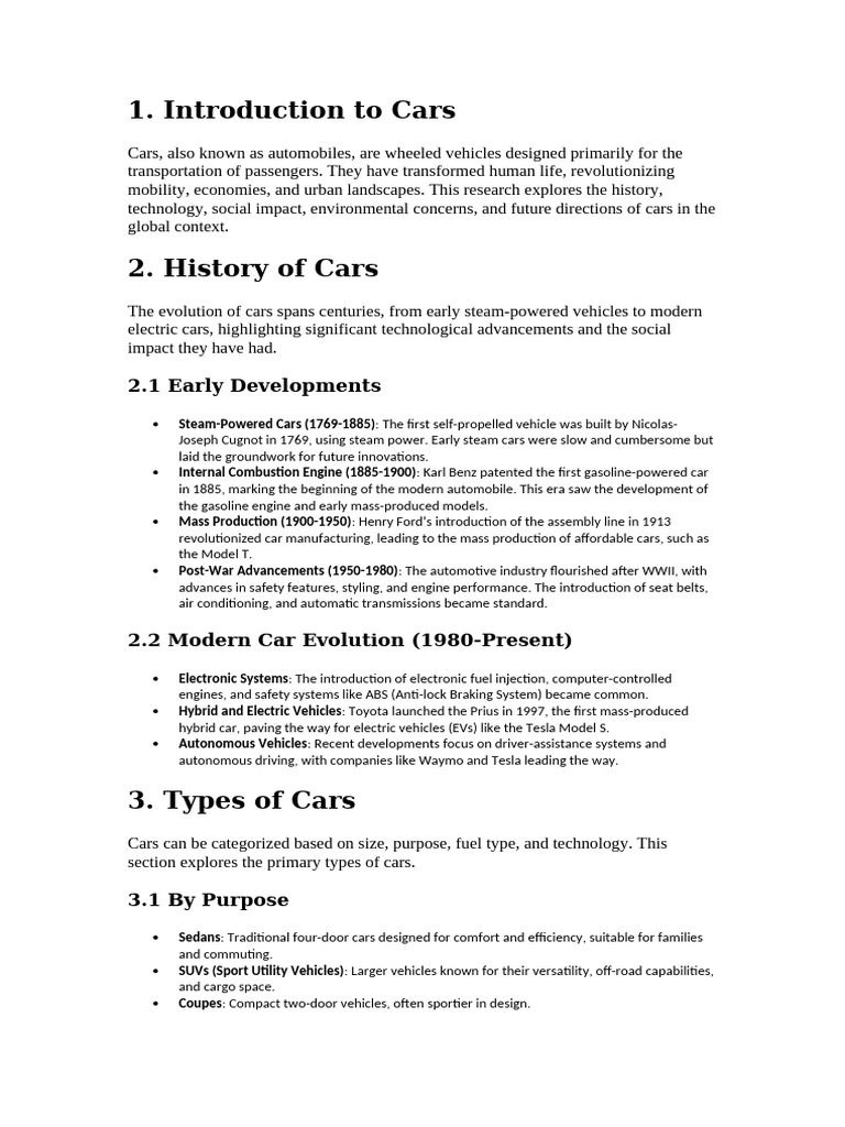 Car Research | PDF | Car | Electric Vehicle
