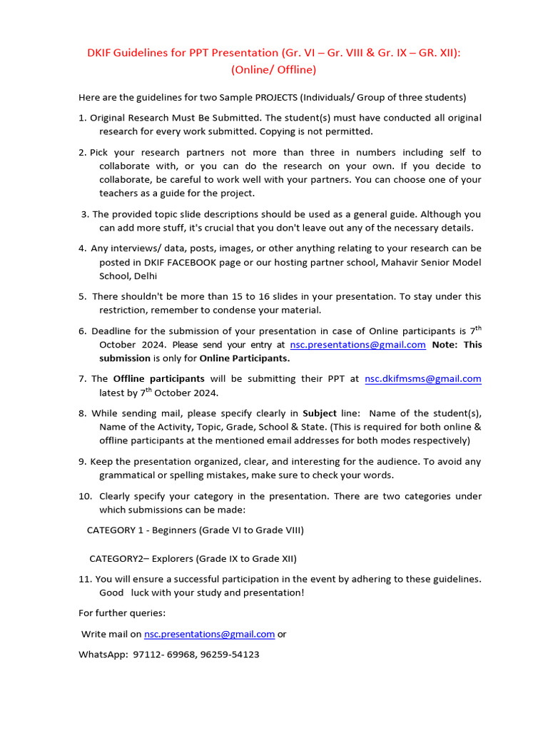 DKIF PPT Guidelines for Students | PDF | Climate Change | Climate