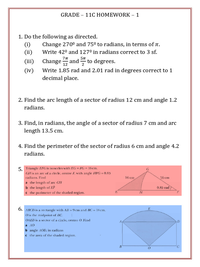 Grade 11 homework 1 pdf