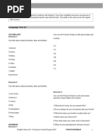 A2+ Unit 5 Test Answer Key | PDF | English Language | Linguistics