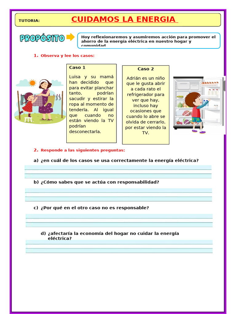 Ahorro de Energía Eléctrica para Niños | PDF | Hogar, jardinería y ...