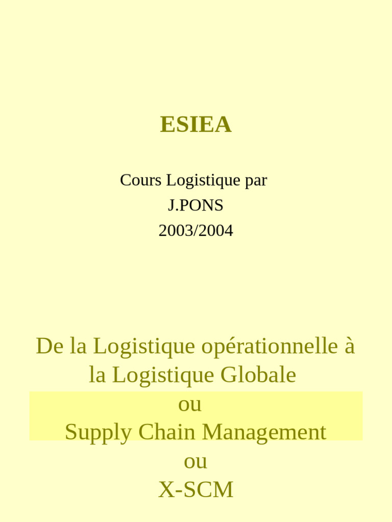 Logistique et Supply Chain Management | PDF | Business | Économie d ...