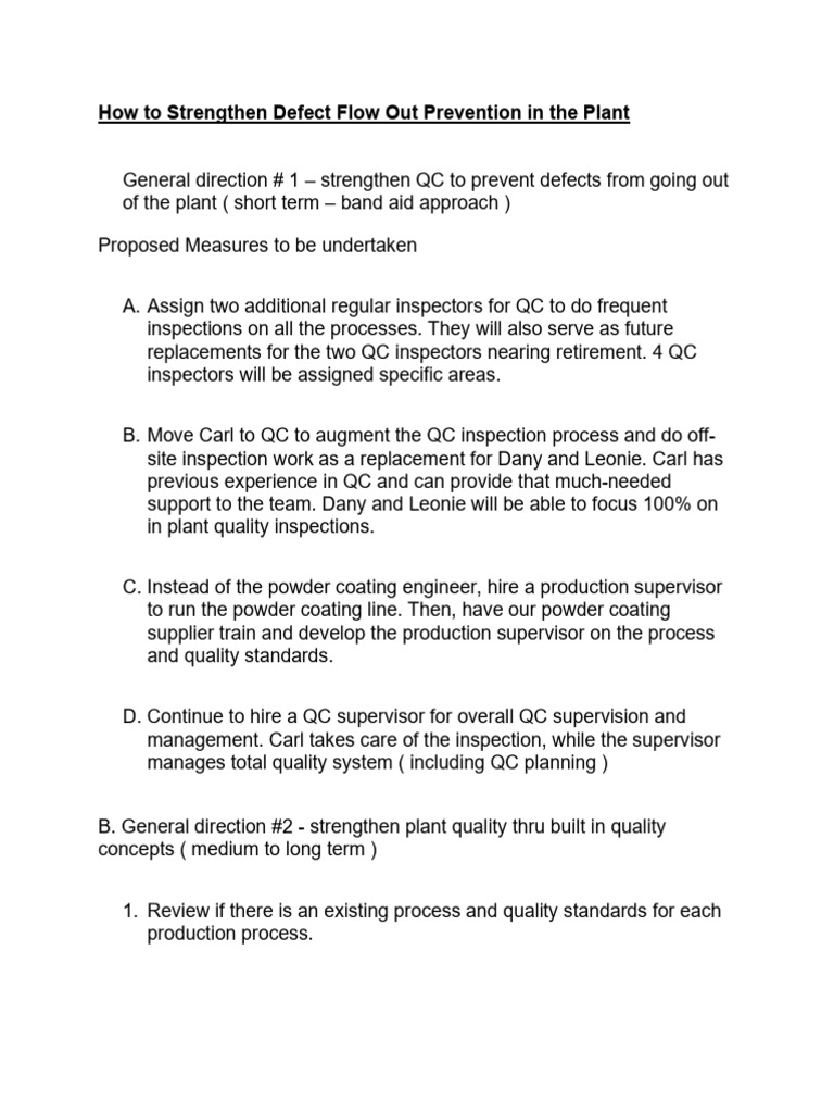 How To Prevent Defect Flowout in The Plant | PDF | Computers ...