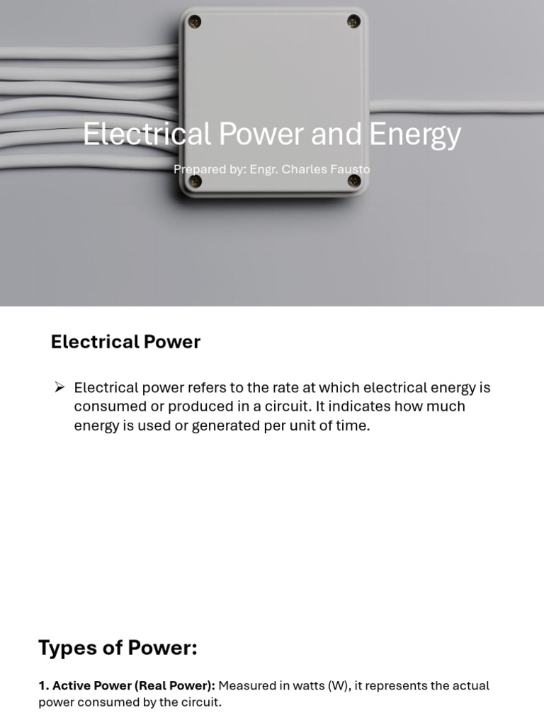 Electrical Power and Energy Explained | PDF | Ac Power | Electric Power