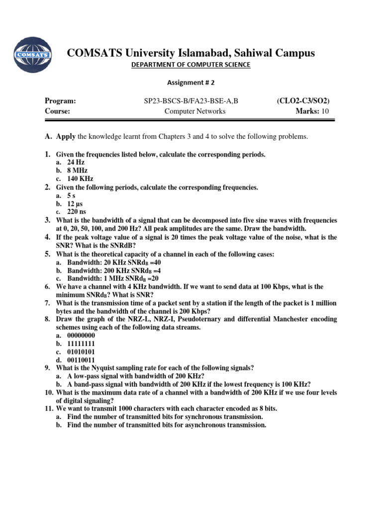Computer Networks Assignment Solutions | PDF