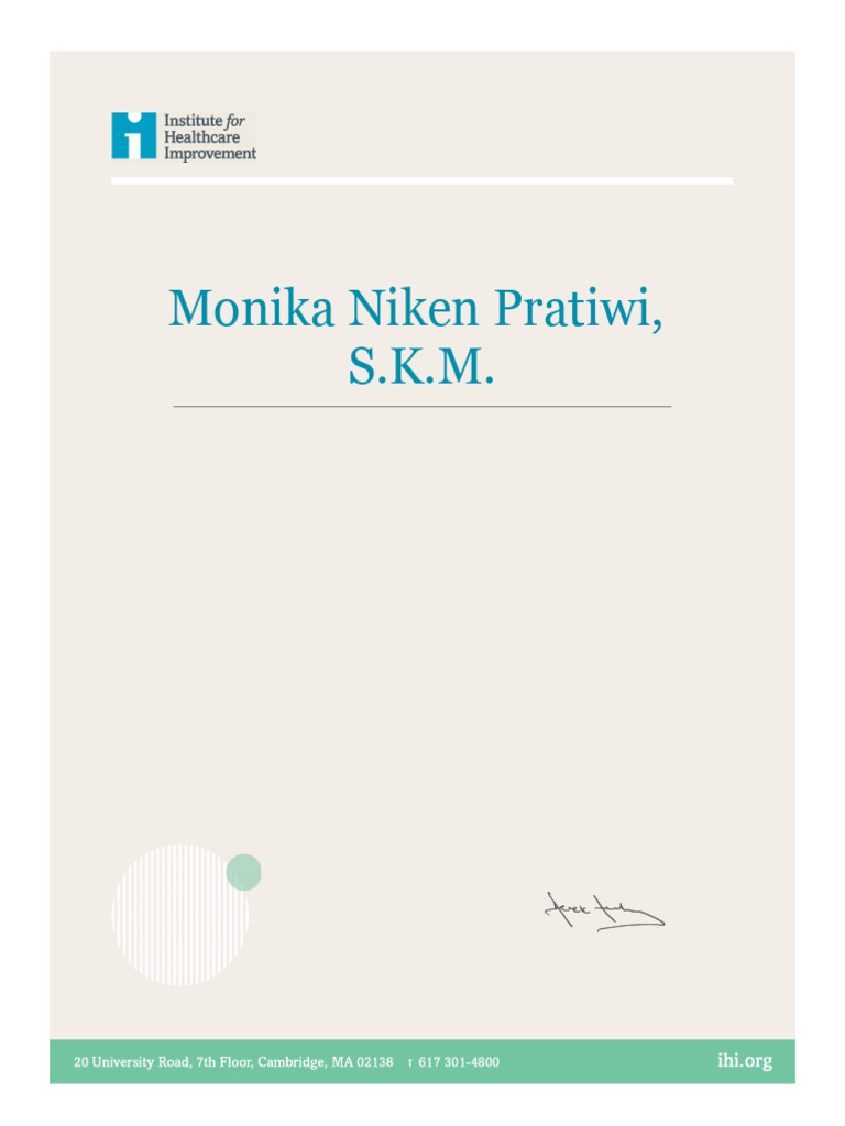 QI 101 - IHI - Certificate - Introduction - To - Health - Care - Impr | PDF