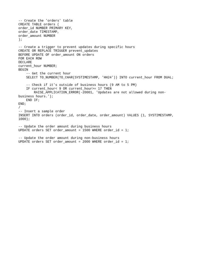 Restricting Column Updates During Specific Hours Using PL SQL Triggers ...