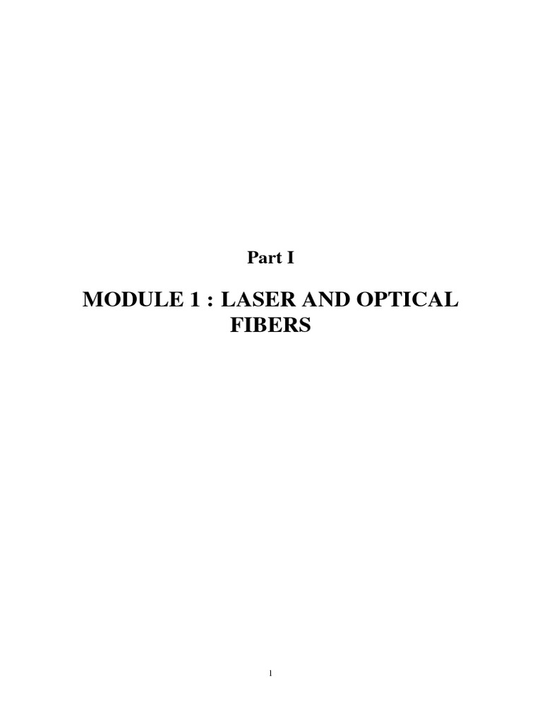 Laser and Optical Fiber Basics | PDF | Laser | Optical Fiber