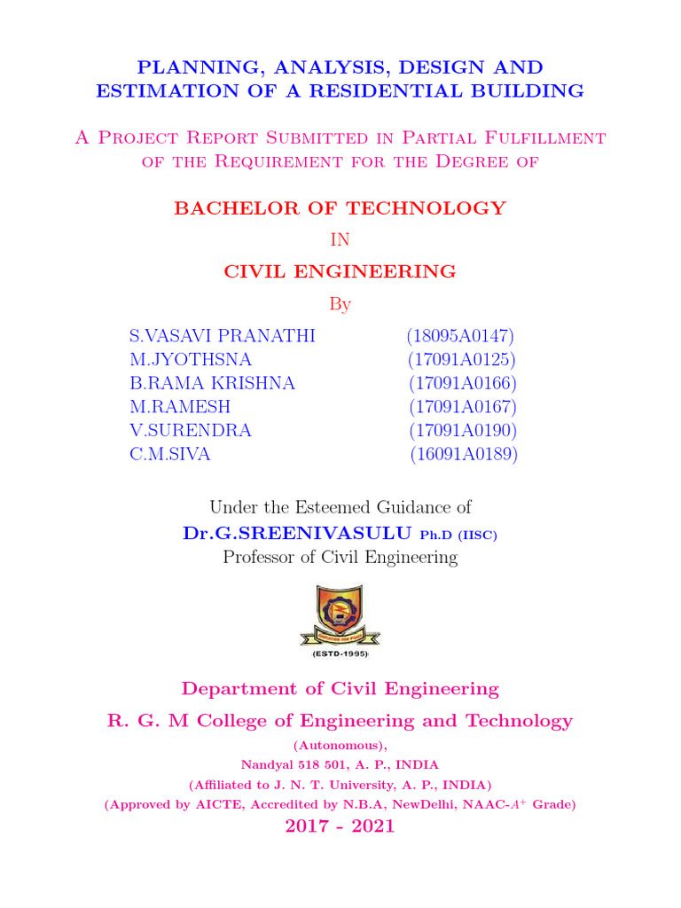 Residential Building Design Report | PDF | Beam (Structure) | Column