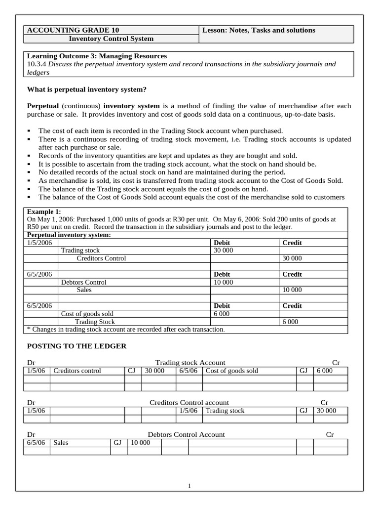 Perpetual Inventory System Guide | PDF | Debits And Credits | Economies