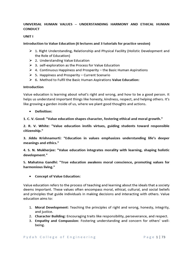 UHV Draft Sbu | PDF | Happiness | Experience