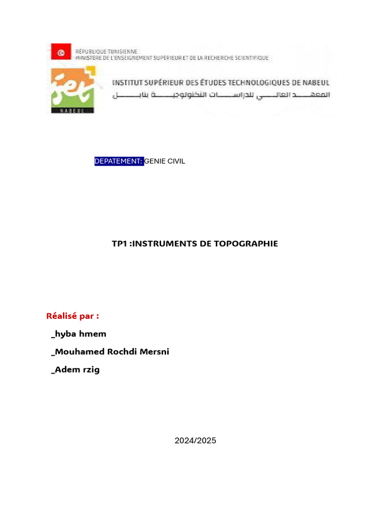 Instruments de Topographie en Génie Civil | PDF