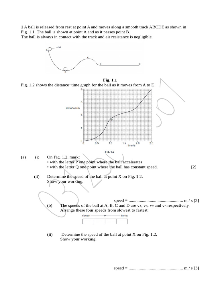 Physics Ball Motion Analysis | PDF