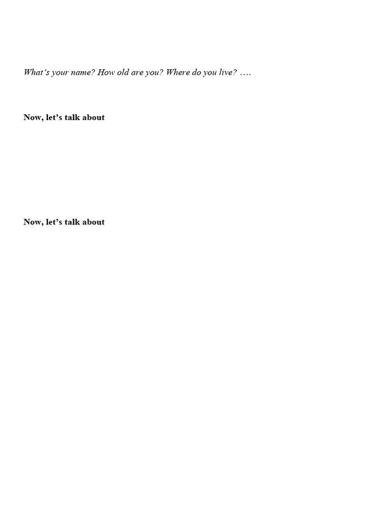 Speaking Test Sample Questions | PDF