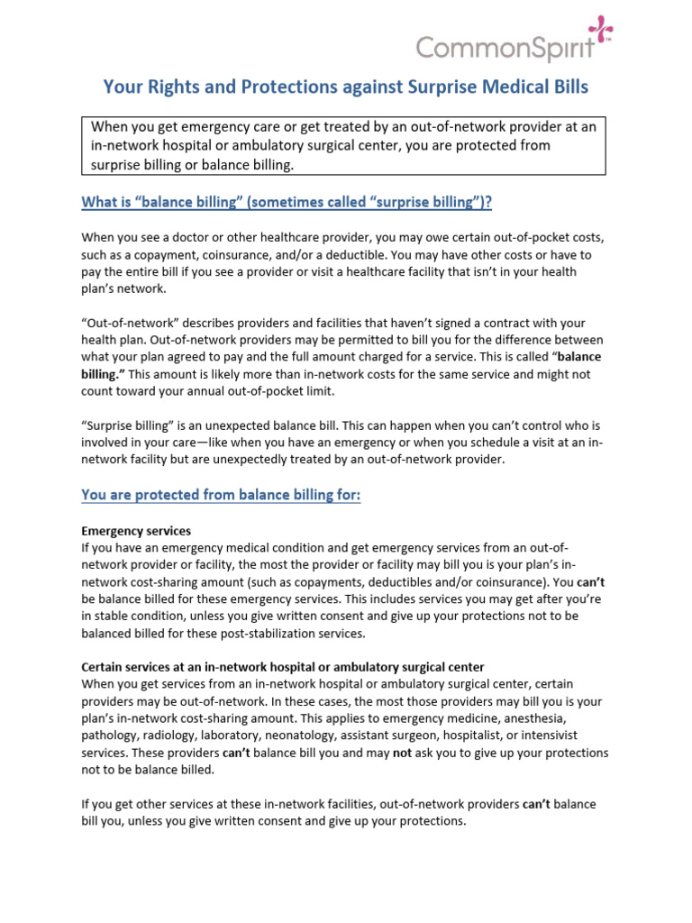 Your Rights Under the No Surprises Act | PDF | Social Programs | Medicine