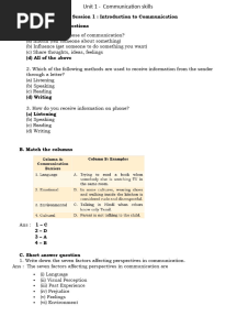 Class 9 Employability Skills Unit 1 Communication Skills
