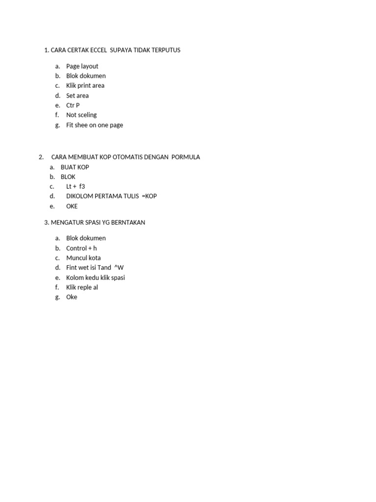 Cara print eccel pdf