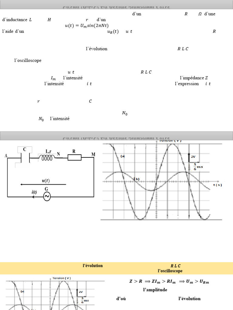 Résonance d'un Circuit RLC Série | PDF | Tension électrique | Condensateur