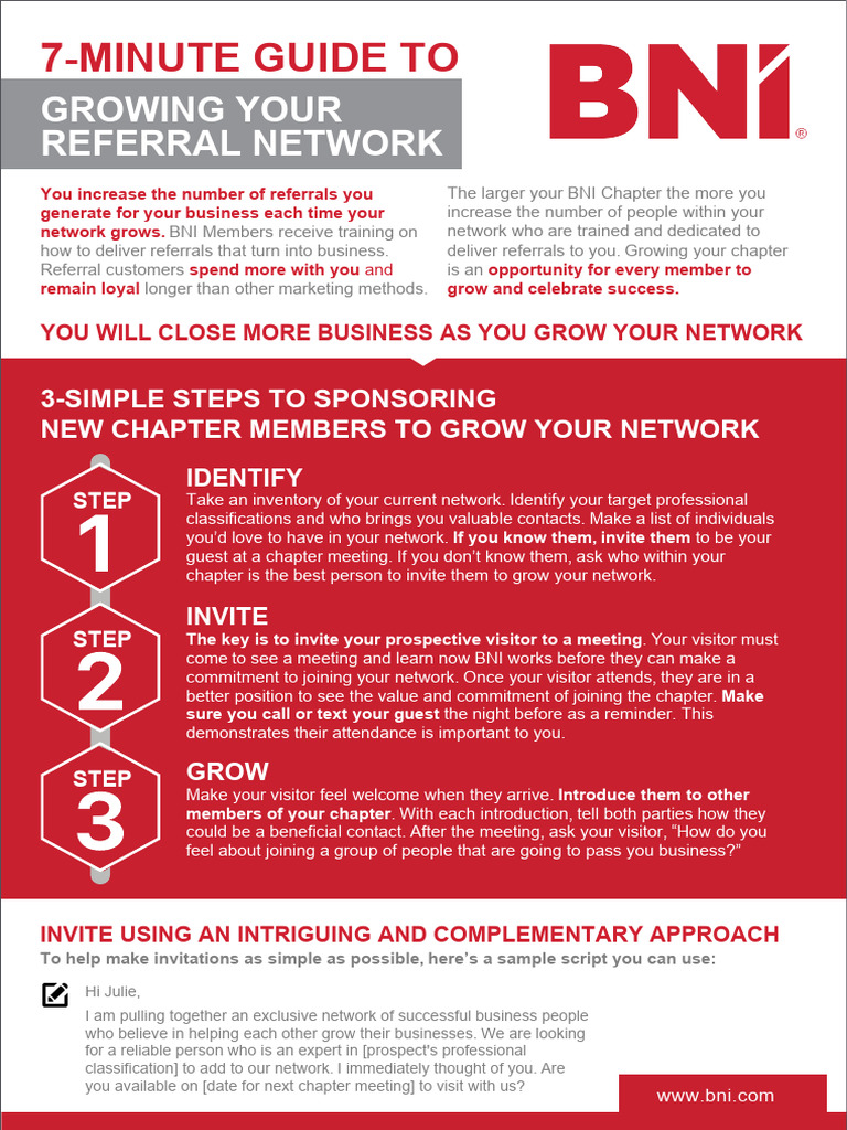 Grow Your BNI Network: Invitation Guide | PDF