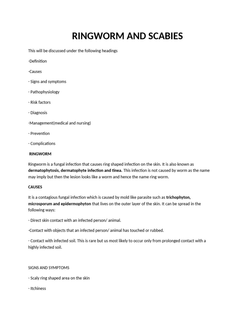 Understanding Ringworm: Causes and Care | PDF | Diseases And Disorders ...