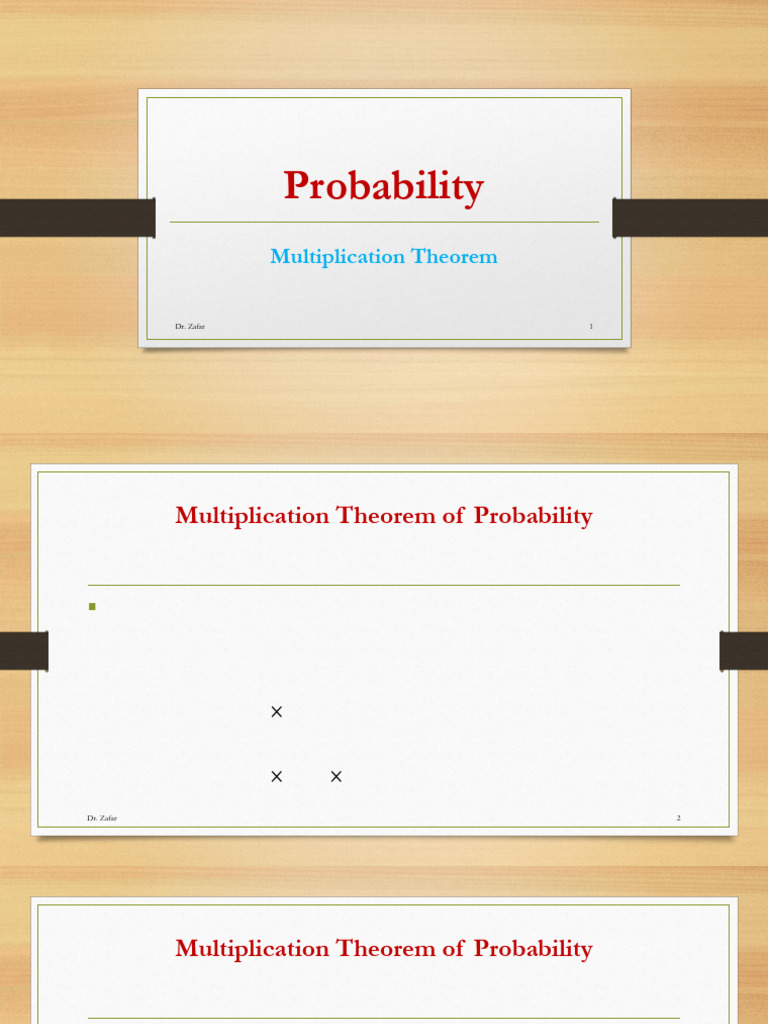 Multiplication Theorem of Probability - 0 | PDF | Theorem | Mathematics