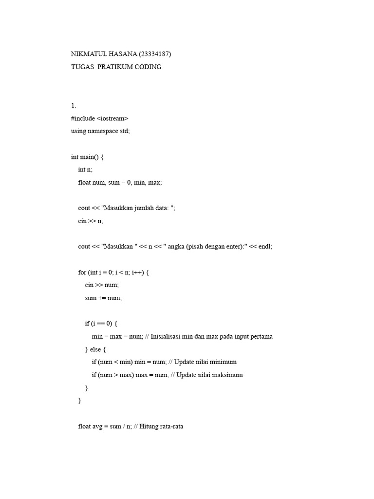 Program C++: Statistik dan Matriks | PDF | Komputer | Teknologi & Rekayasa