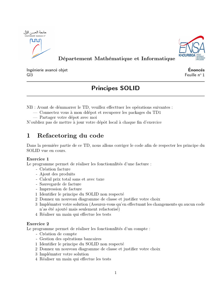 Refactoring SOLID en programmation objet | PDF | Informatique