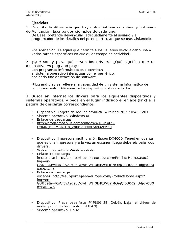 Cuestionario Software Tic Pdf Informática Software