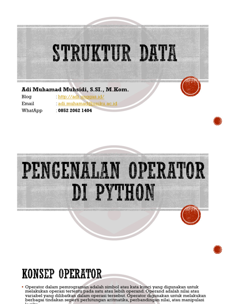STRUKTUR DATA 2. Operator Di Python | PDF