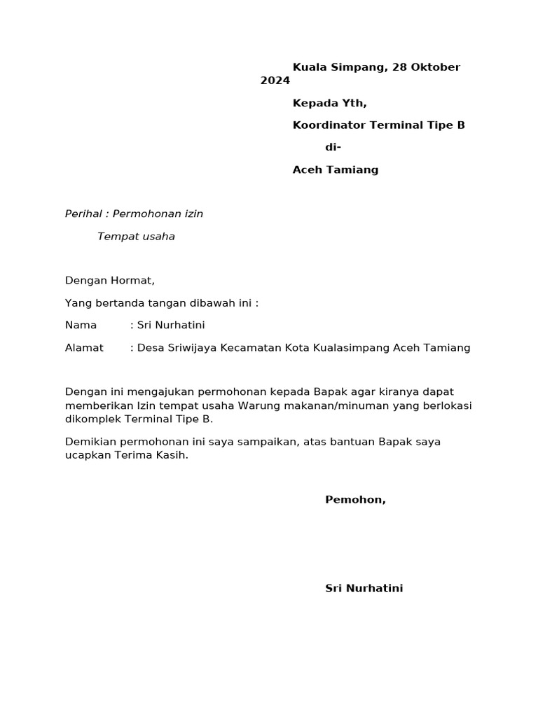 Surat Izin Usaha | PDF