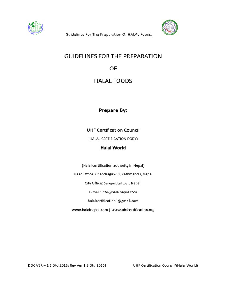 Halal GUIDELINES FOR THE PREPARATION | PDF | Animal Slaughter