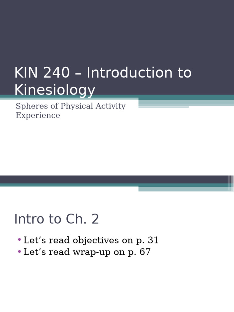 KIN 240 - Spheres of Physical Activity Experiences-1 | PDF | Psychology