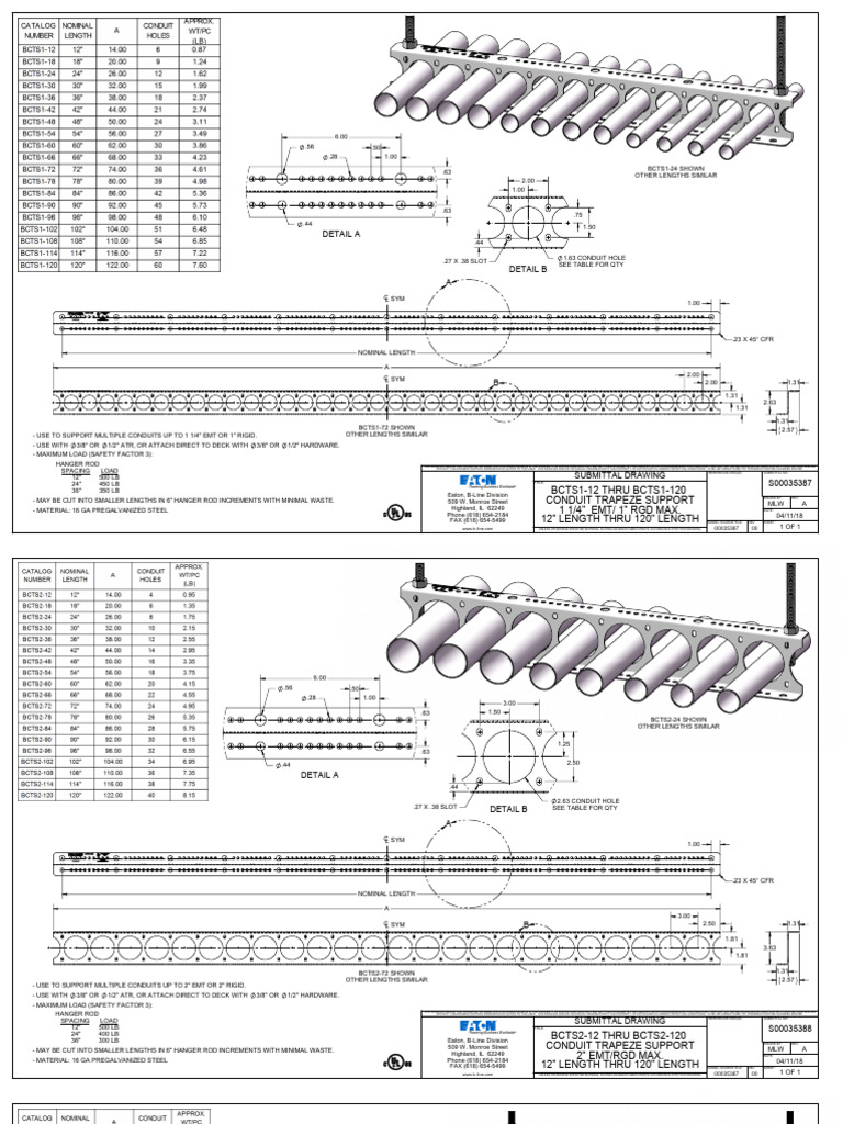Conduit Trapeze Support Specifications | PDF