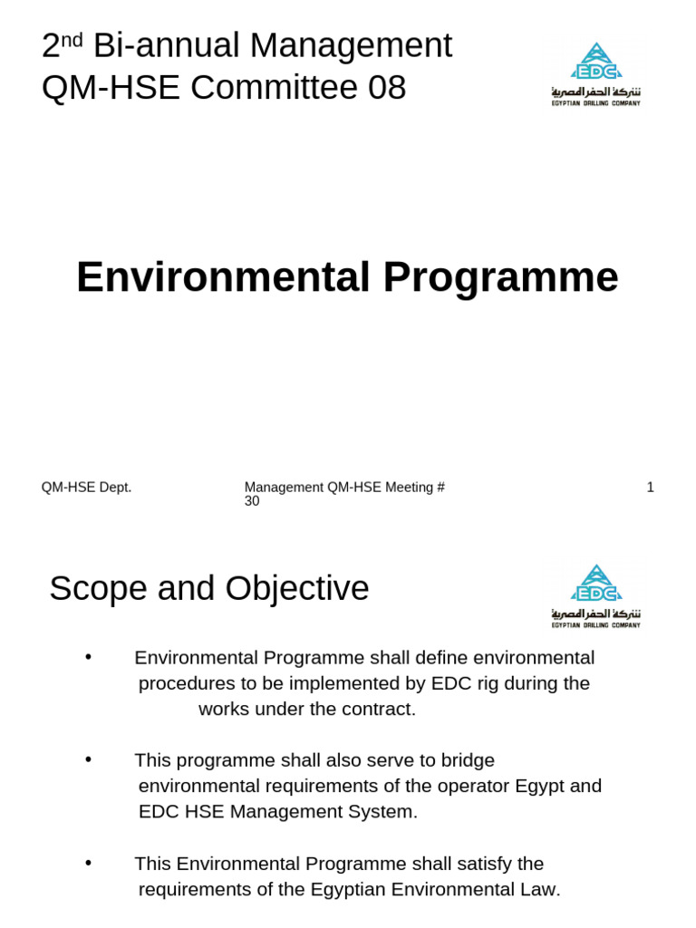 EDC Environmental Management Program | PDF | Waste | Waste Management