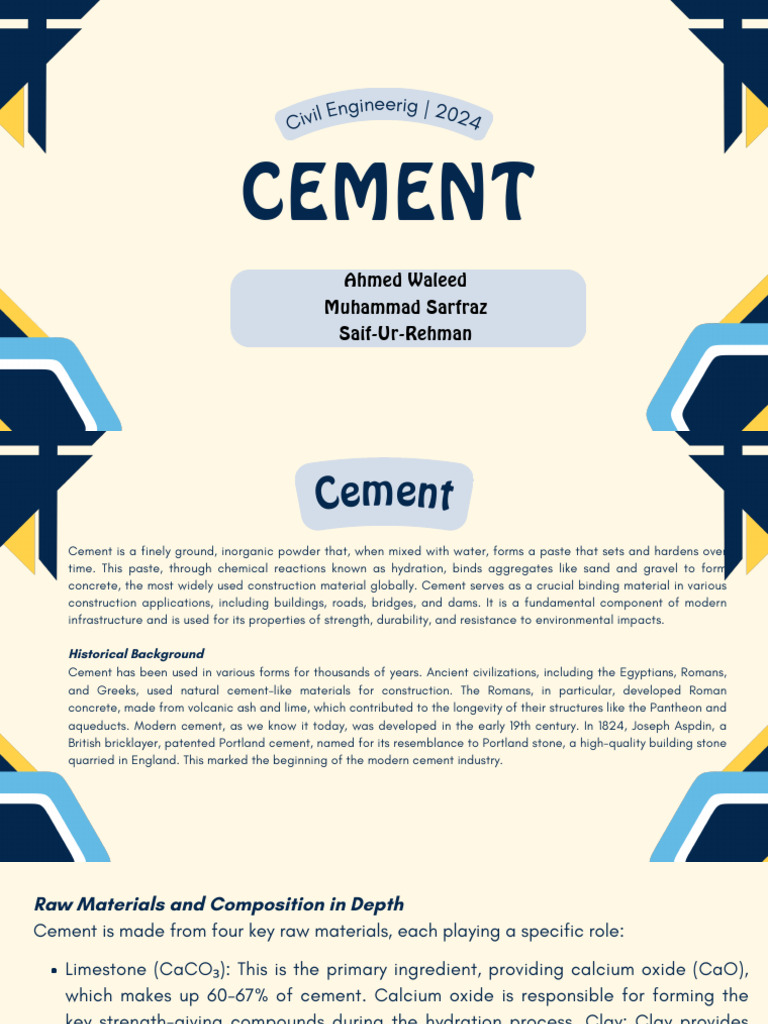 Cement Presentation Pdf Pdf Cement Concrete