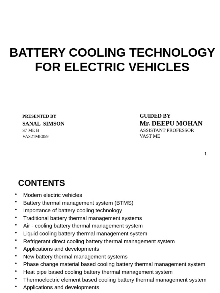 Battery Cooling Tech for Electric Vehicles | PDF | Electric Vehicle ...