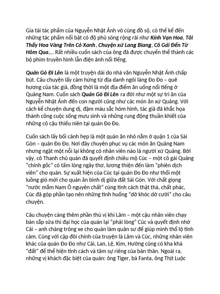 Quán Gò Đi Lên | PDF