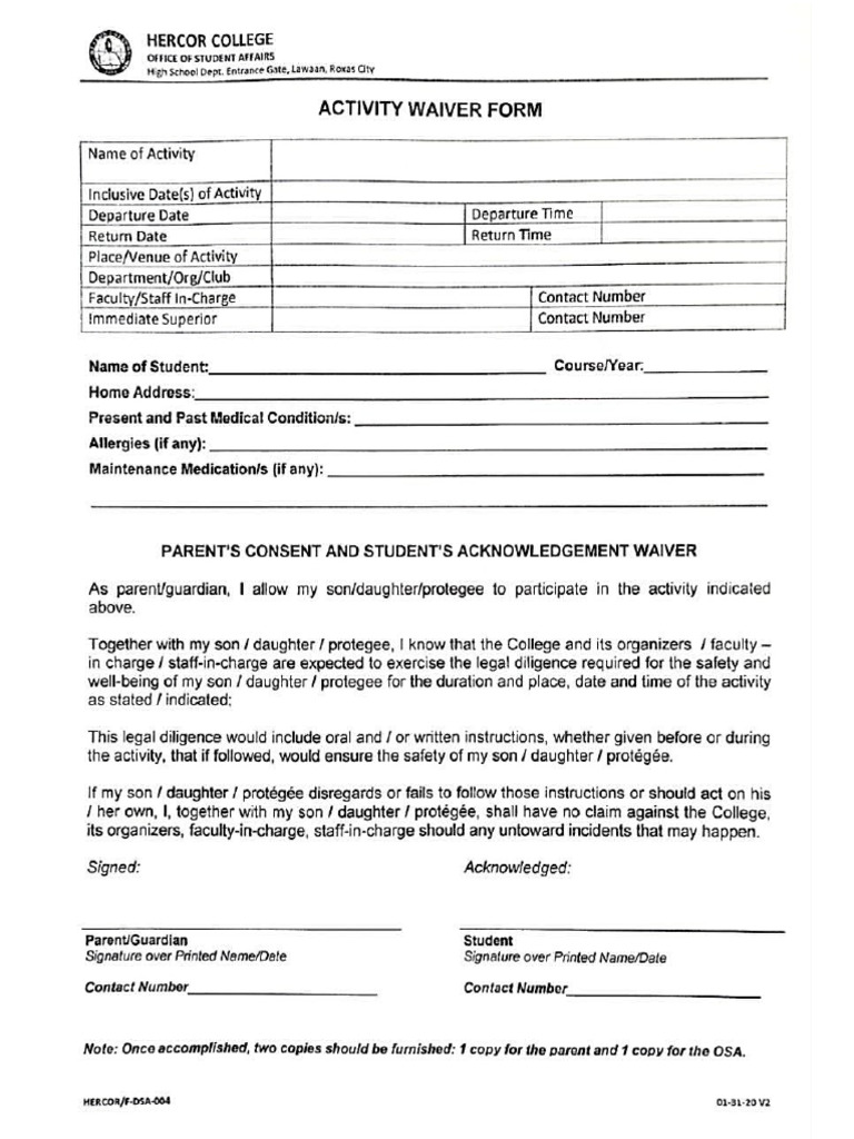 Waiver | PDF