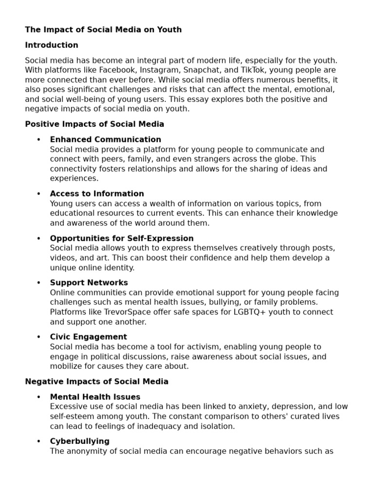 Social Media's Impact on Youth Today | PDF | Social Media | Popular ...