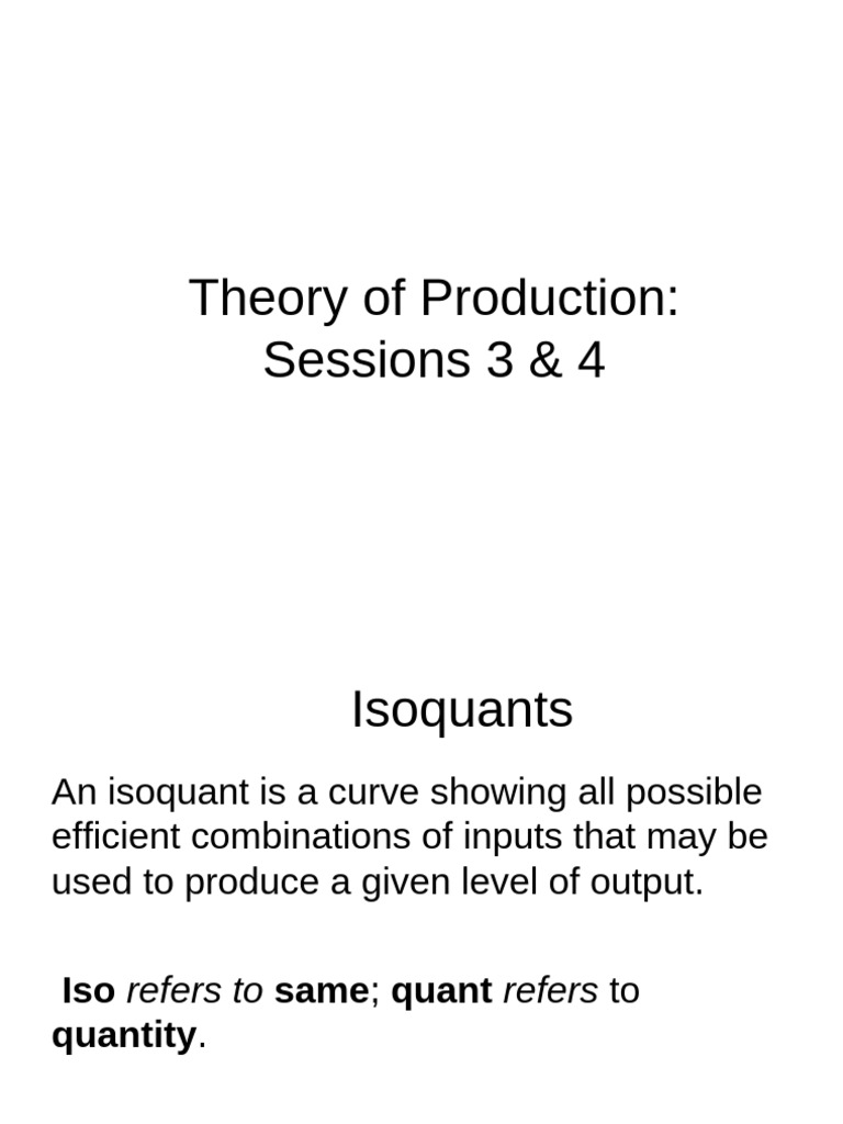 Isoquants and Cost Analysis in Production | PDF | Average Cost ...