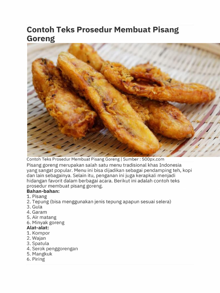 Contoh Teks Prosedur Membuat Pisang Goreng - PDF - 20241027 - 204932