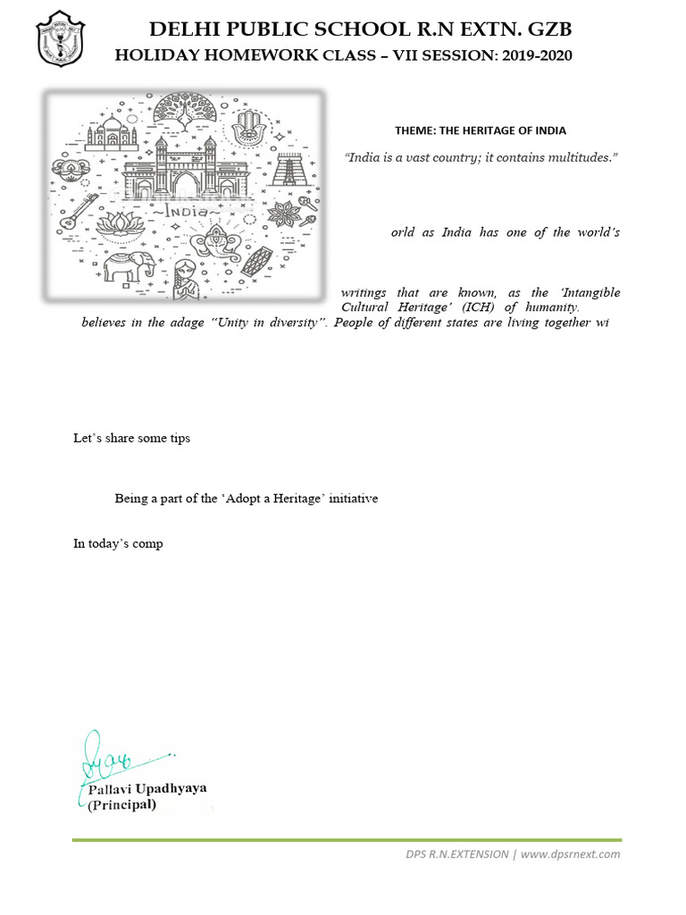 Class Vii Holiday Homework 2019-2020 | PDF