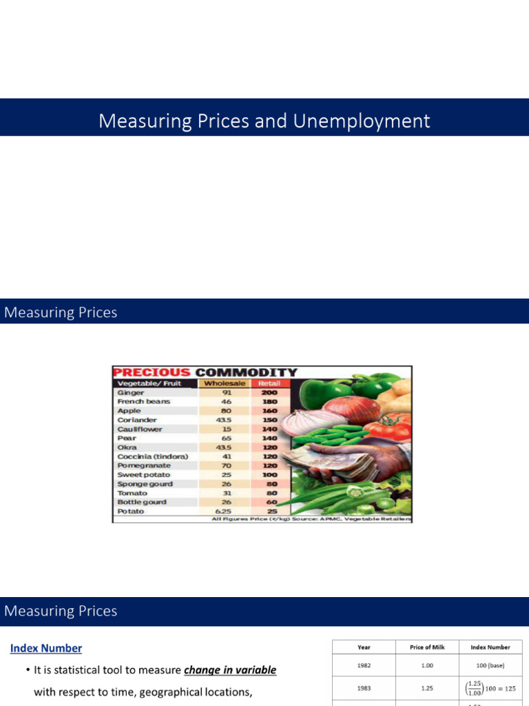 Price and Unemployment Measurement Methods | PDF | Cost Of Living ...