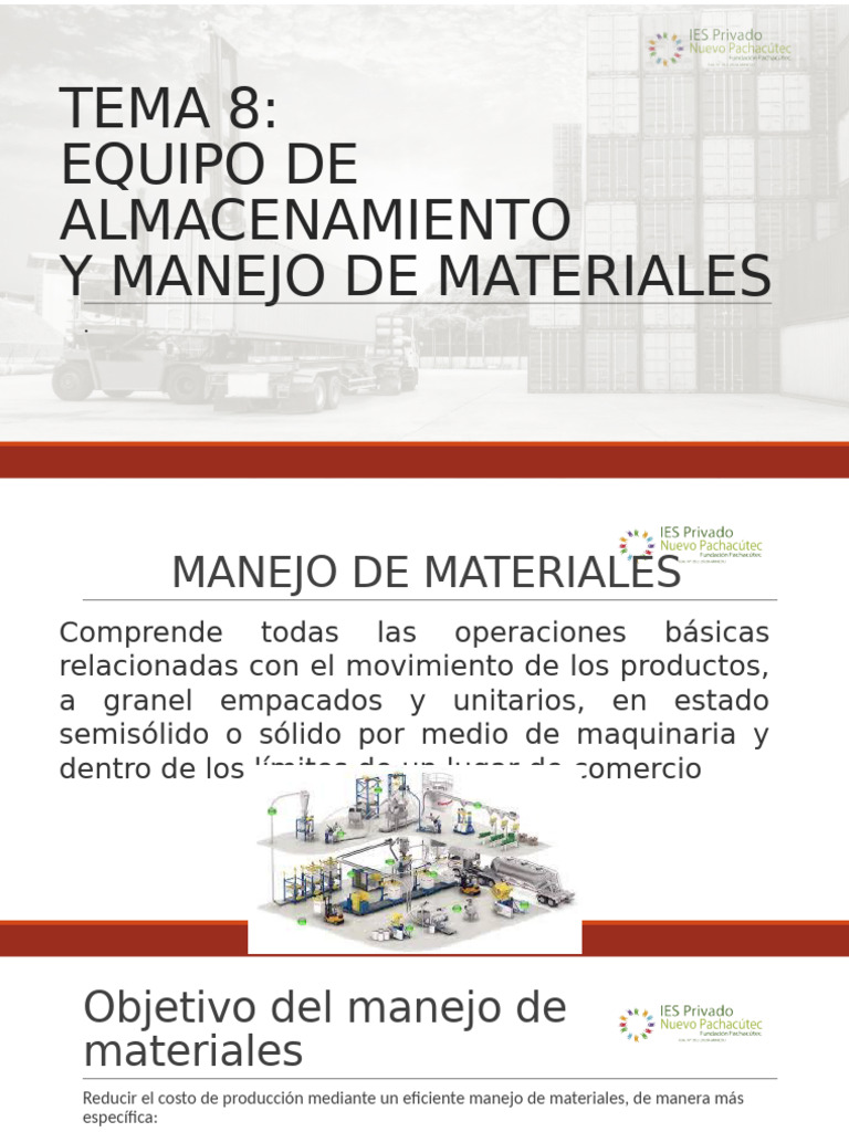 Manejo Eficiente de Materiales y Equipos | PDF | Máquina elevadora ...